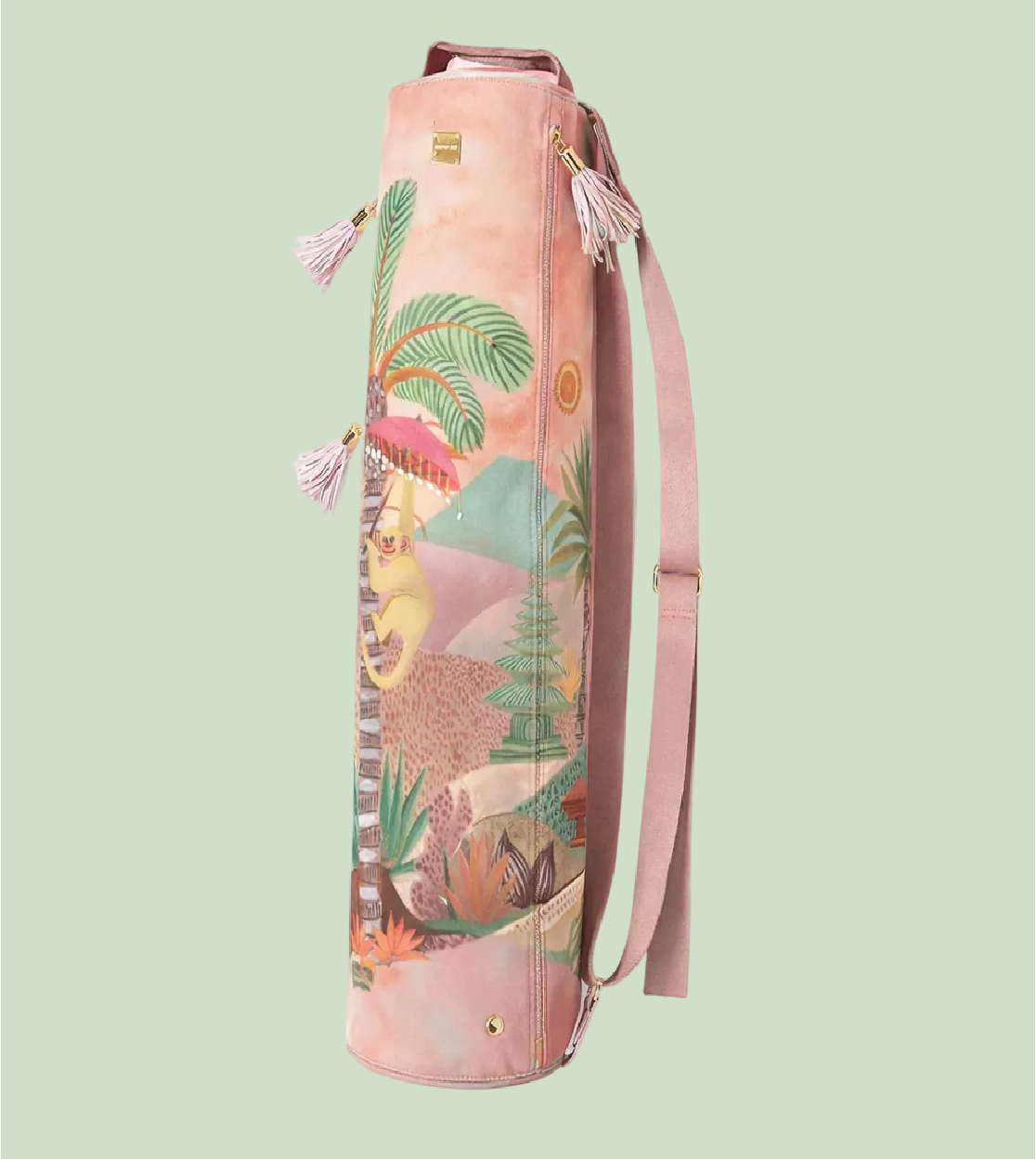 Yoga Carryall Bag - Handcrafted Bali Canvas Tote With Pockets & Wet Item Compartment