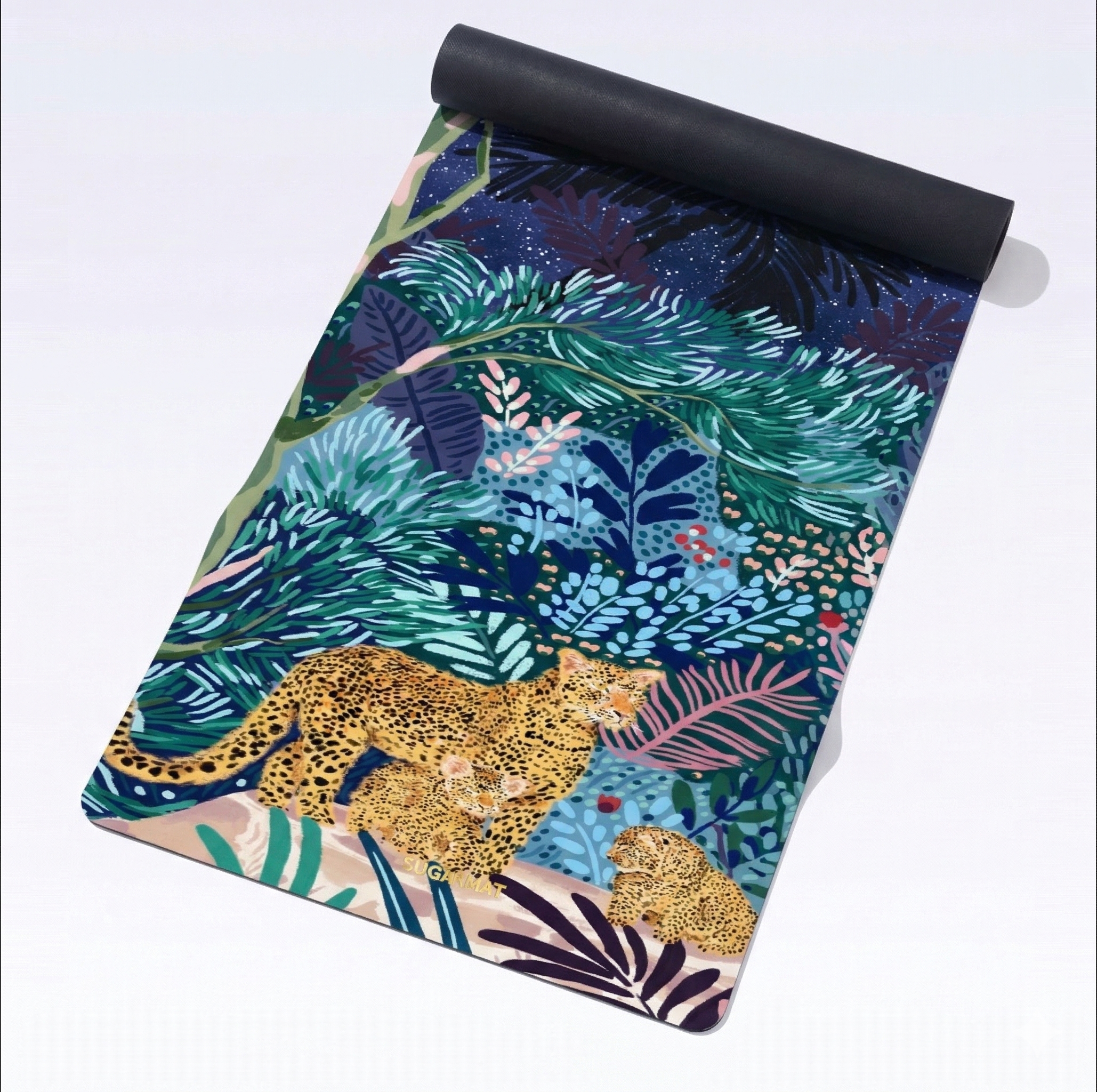 Spotted Savannah | Suede Travel Yoga Mat (1MM) | Lightweight Rubber Base