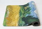 Yoga mat with Van Gogh 'The Sower' design on a white background