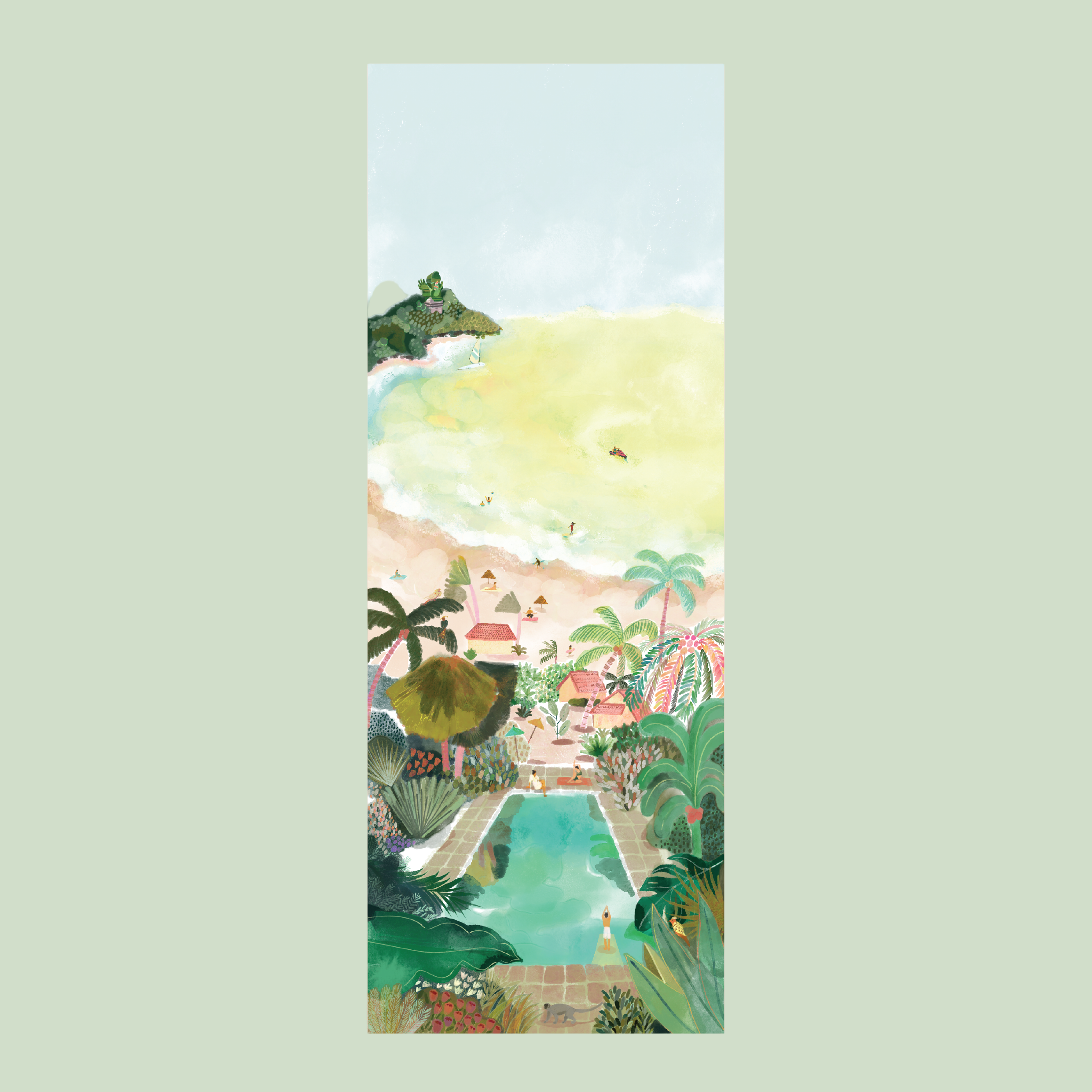 Sunlit Sanctuary  - Suede Yoga Mat (1MM)