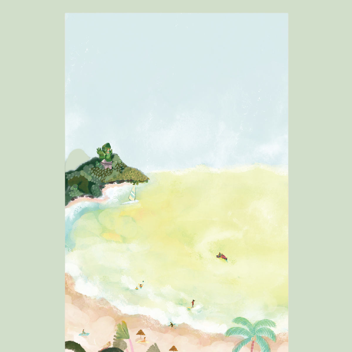 Sunlit Sanctuary | Suede Travel Yoga Mat (1MM) | Lightweight Rubber Base