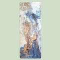 Marble-patterned yoga mat on a pastel background
