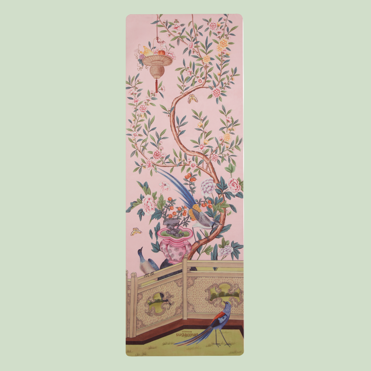 Pink Pampas Panel 1 - Suede Travel Yoga Mat (1MM)