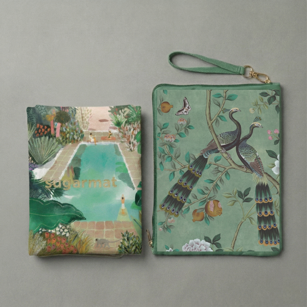 The Spotty Paradise | Suede Travel Yoga Mat (1MM) | Lightweight Rubber Base