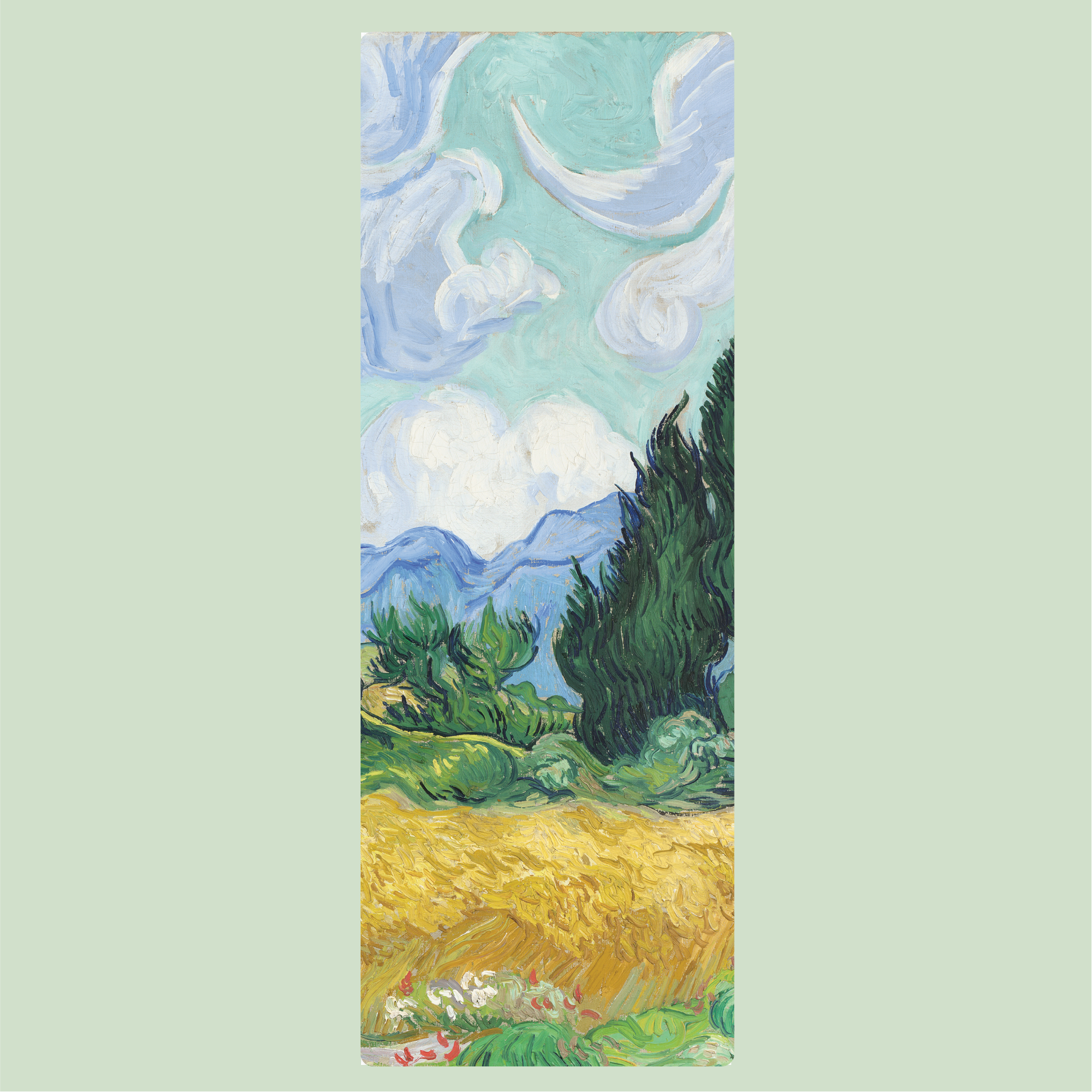 Wheat Field with Cypresses by Vincent Van Gogh - | PU Yoga Mat - Lux 5MM | Thick Designer Exercise Floor Mat with Grip (Copy)
